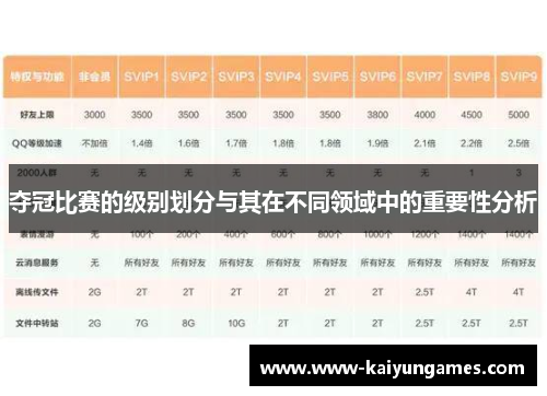 夺冠比赛的级别划分与其在不同领域中的重要性分析
